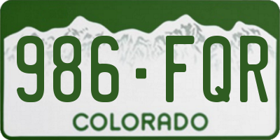 CO license plate 986FQR