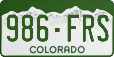 CO license plate 986FRS