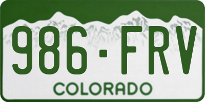 CO license plate 986FRV