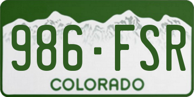 CO license plate 986FSR