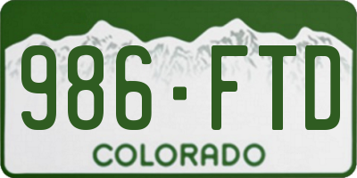 CO license plate 986FTD