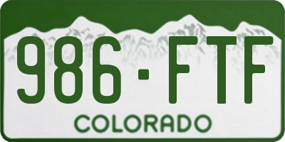 CO license plate 986FTF