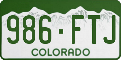 CO license plate 986FTJ