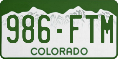 CO license plate 986FTM