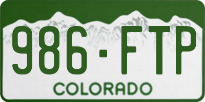 CO license plate 986FTP