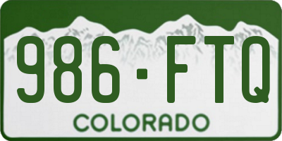 CO license plate 986FTQ