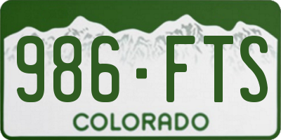 CO license plate 986FTS