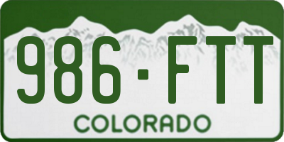 CO license plate 986FTT