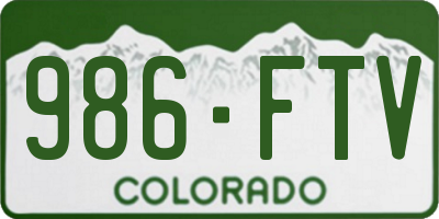 CO license plate 986FTV