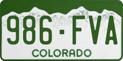 CO license plate 986FVA