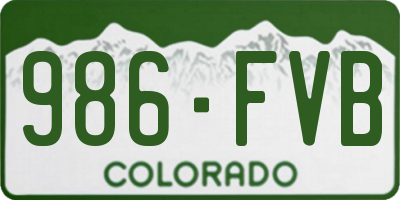 CO license plate 986FVB