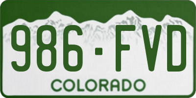 CO license plate 986FVD