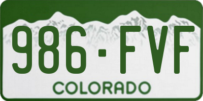 CO license plate 986FVF