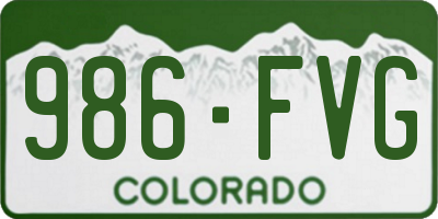 CO license plate 986FVG
