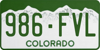 CO license plate 986FVL