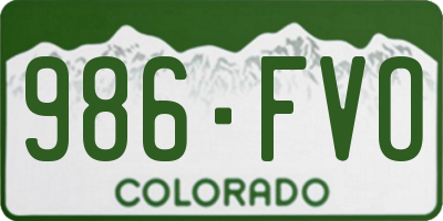 CO license plate 986FVO