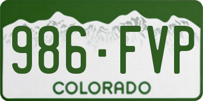 CO license plate 986FVP