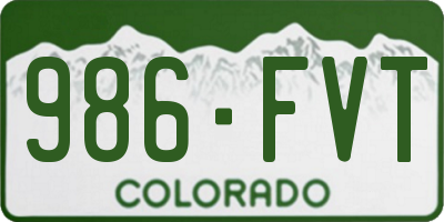 CO license plate 986FVT