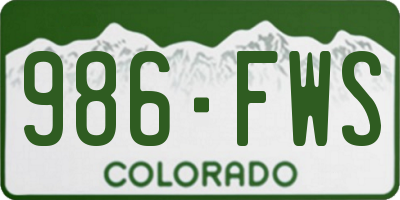 CO license plate 986FWS