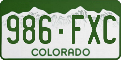 CO license plate 986FXC