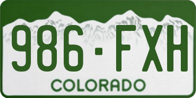 CO license plate 986FXH