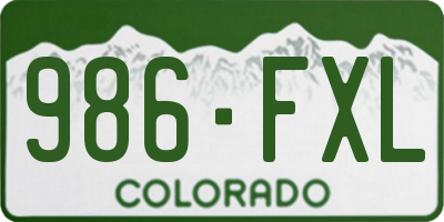 CO license plate 986FXL