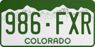 CO license plate 986FXR