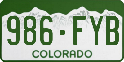 CO license plate 986FYB