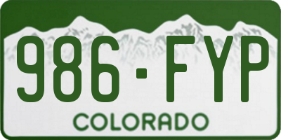 CO license plate 986FYP