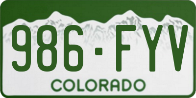 CO license plate 986FYV