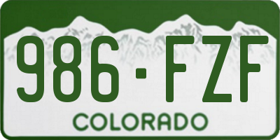 CO license plate 986FZF