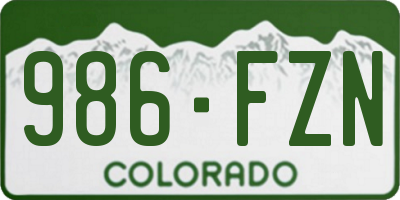 CO license plate 986FZN