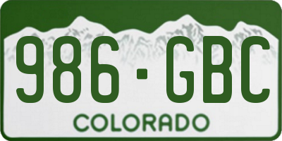 CO license plate 986GBC