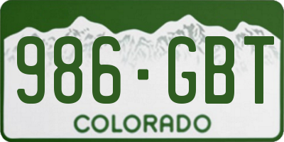 CO license plate 986GBT