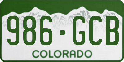 CO license plate 986GCB