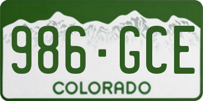 CO license plate 986GCE