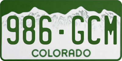 CO license plate 986GCM