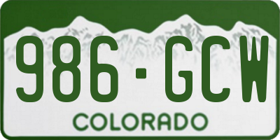 CO license plate 986GCW