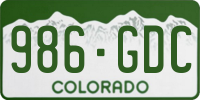 CO license plate 986GDC