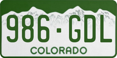 CO license plate 986GDL