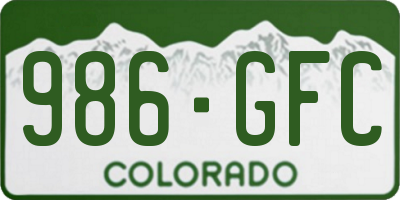 CO license plate 986GFC