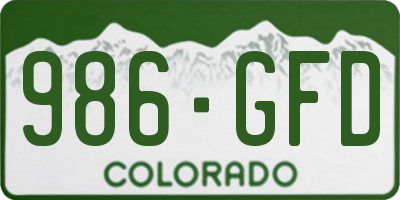 CO license plate 986GFD