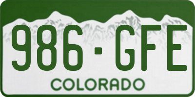 CO license plate 986GFE