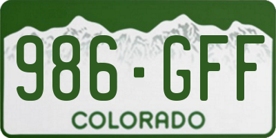 CO license plate 986GFF