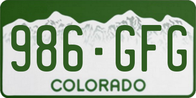 CO license plate 986GFG