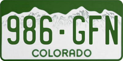 CO license plate 986GFN