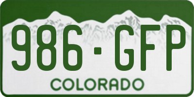 CO license plate 986GFP