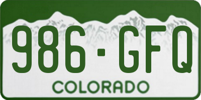 CO license plate 986GFQ