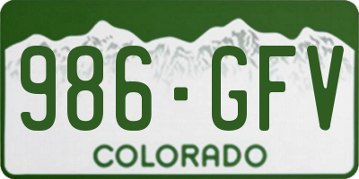CO license plate 986GFV