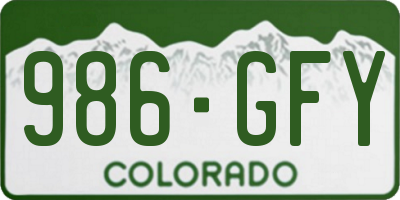 CO license plate 986GFY